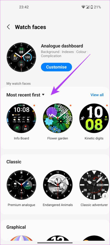 Cómo obtener esferas de reloj Samsung Galaxy Watch 5 en Galaxy Watch 4
