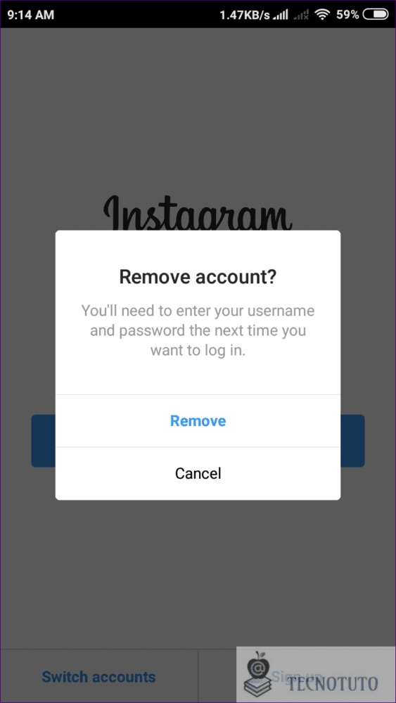 Cómo eliminar las cuentas recordadas Instagram Tecnotuto - Internet