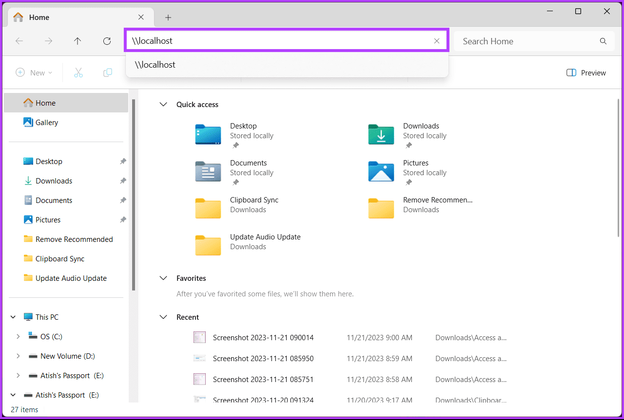 4 formas de acceder y ver todas las carpetas compartidas en Windows 11
