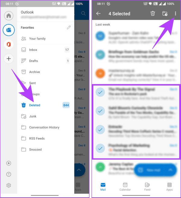 Cómo recuperar un elemento o una carpeta eliminados en Outlook