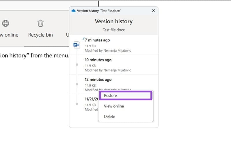 Cómo recuperar versiones de archivos anteriores usando Microsoft OneDrive Tecnotuto - Windows