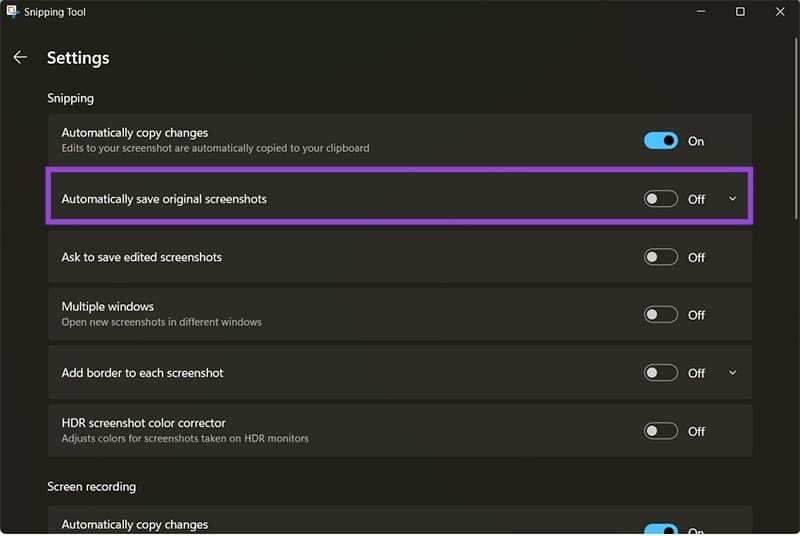 Cómo deshabilitar la herramienta de recorte para guardar capturas de pantalla automáticamente Tecnotuto - Windows