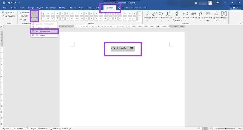 Las ecuaciones de Microsoft Word no se convierten al modo profesional Tecnotuto - Windows