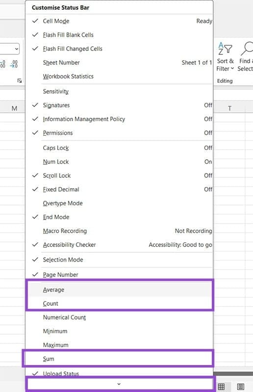Cómo personalizar las funciones que ve en la barra de estado de Excel Tecnotuto - Windows
