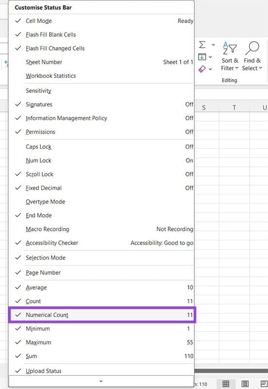 Cómo personalizar las funciones que ve en la barra de estado de Excel Tecnotuto - Windows