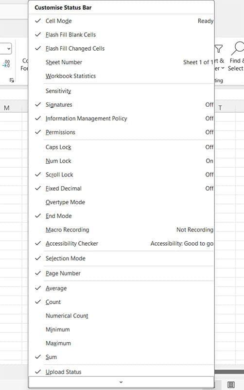 Cómo personalizar las funciones que ve en la barra de estado de Excel Tecnotuto - Windows