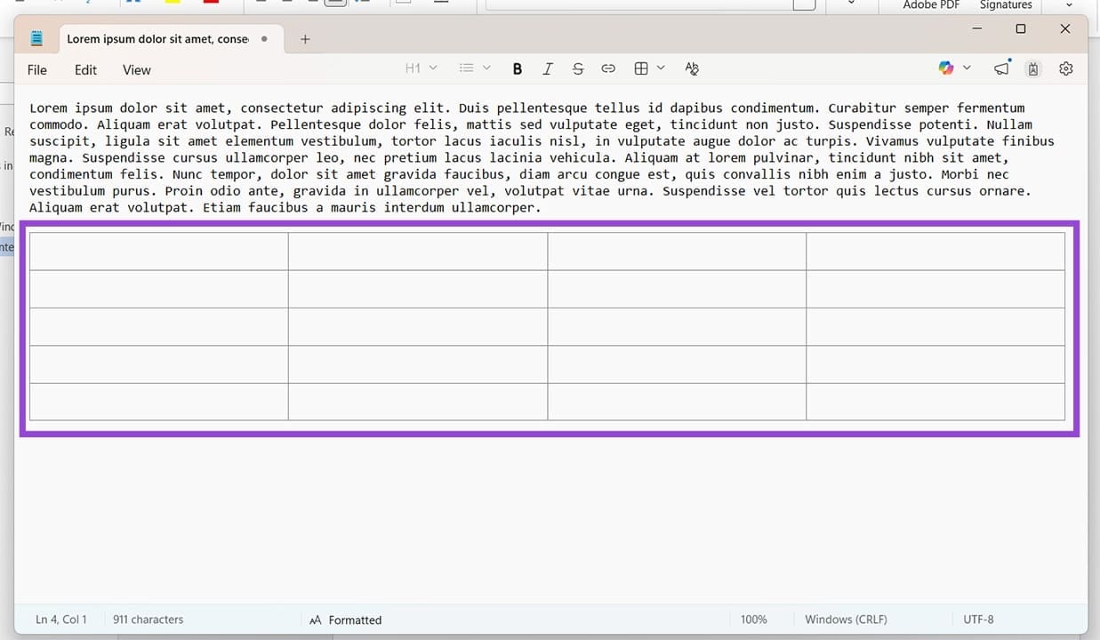Cómo crear tablas en el Bloc de notas de Windows 11 Tecnotuto - Windows
