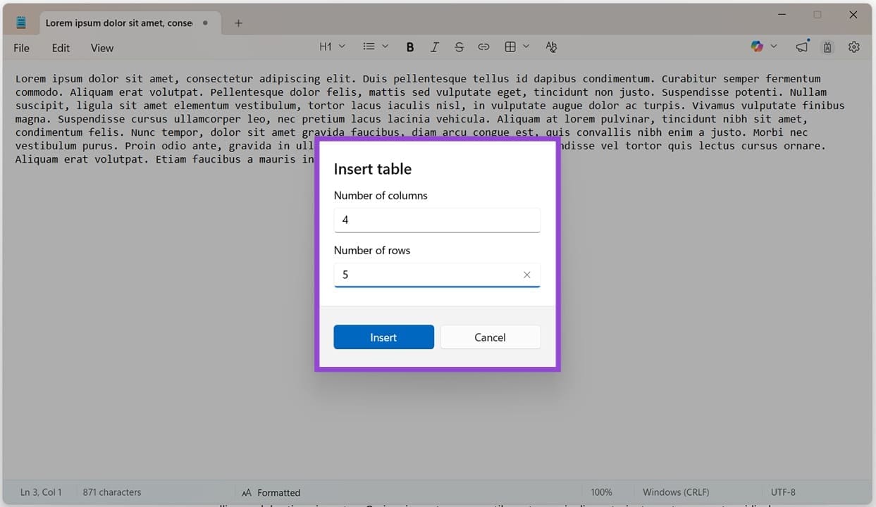 Cómo crear tablas en el Bloc de notas de Windows 11 Tecnotuto - Windows