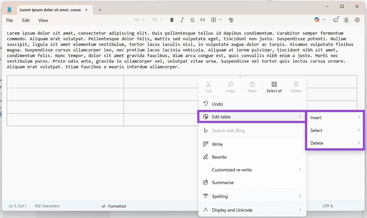 Cómo crear tablas en el Bloc de notas de Windows 11 Tecnotuto - Windows