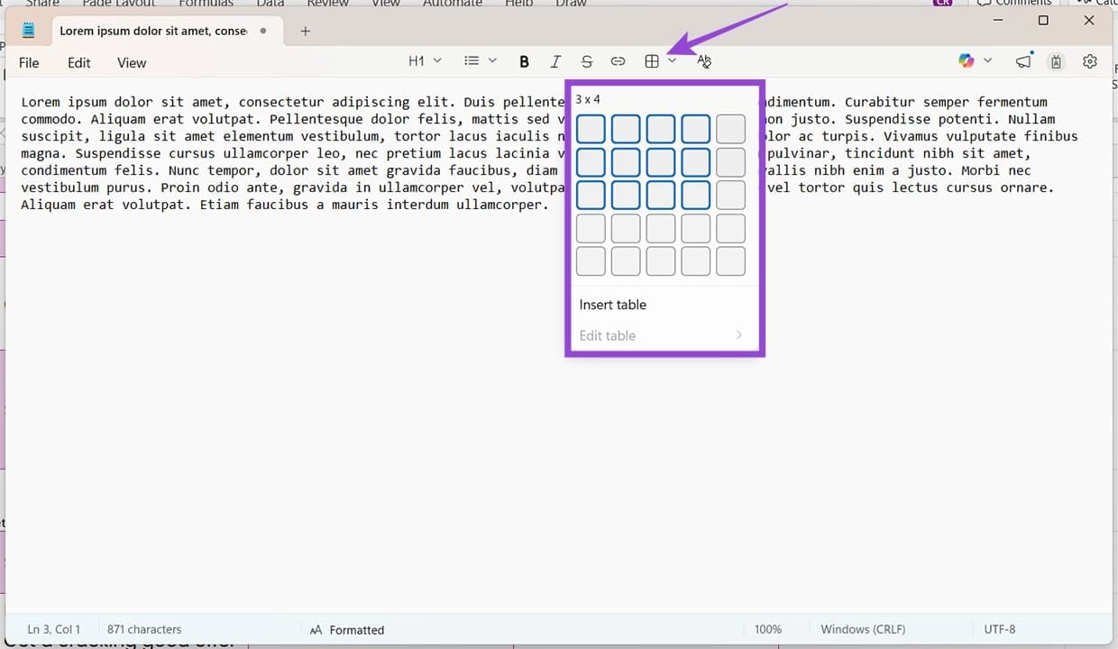 Cómo crear tablas en el Bloc de notas de Windows 11 Tecnotuto - Windows