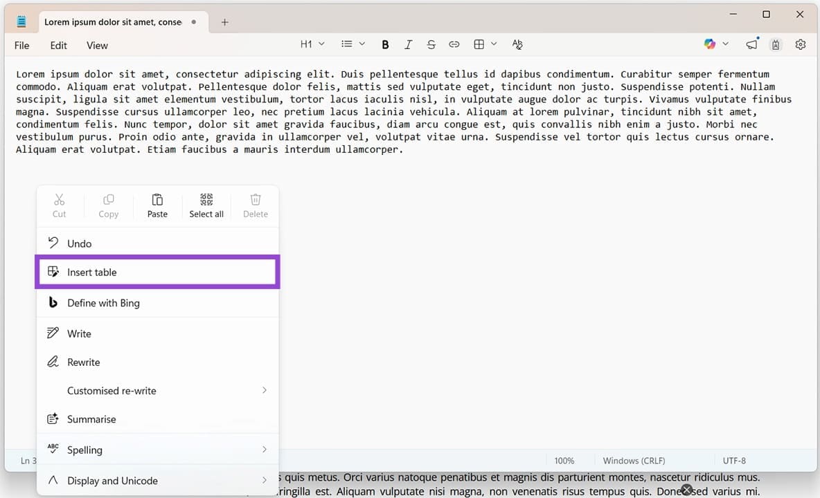 Cómo crear tablas en el Bloc de notas de Windows 11 Tecnotuto - Windows